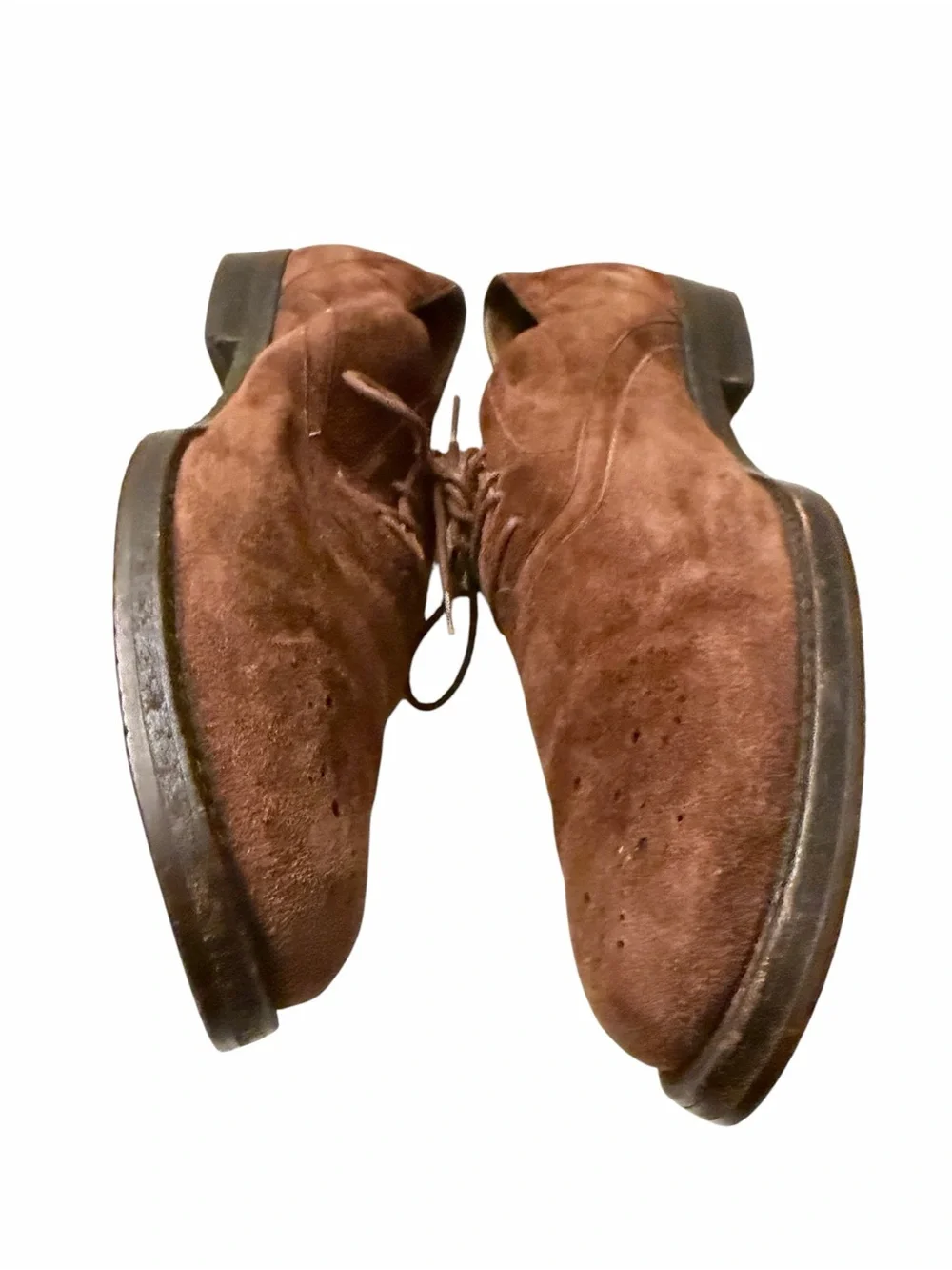 Bally Brown Suede Wingtip Lace-Up Oxfords, pre-owned, SZ9